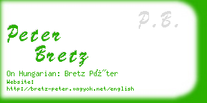 peter bretz business card
